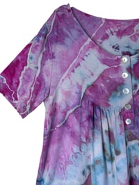 Image 3 of L Luxe Knit Babydoll Top in Raspberry Geode Ice Dye