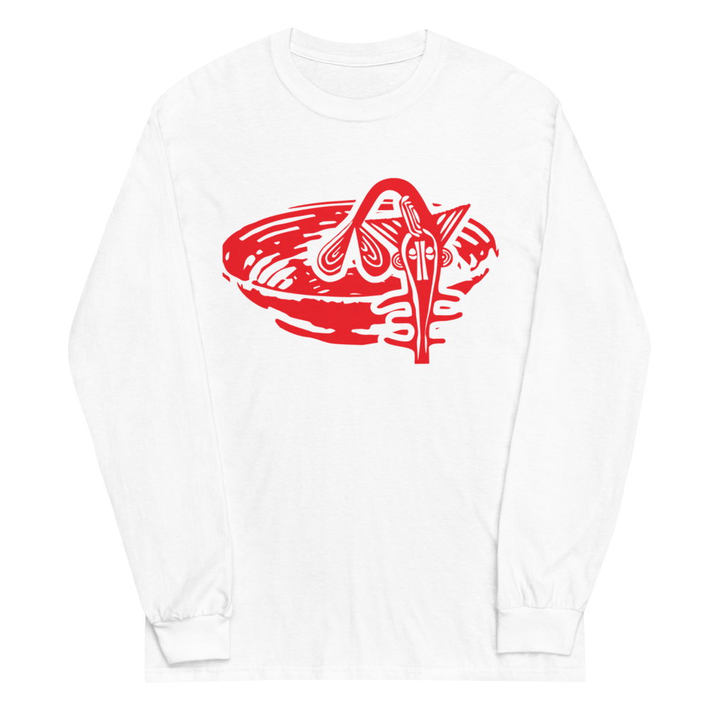 t-shirt manche longue blanc + rouge