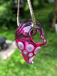 Image 2 of Bird Skull In Light Gold Ruby Phoenix With Dots