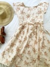 Tan Floral Vintage Fabric Julia Dress with Free Postage 