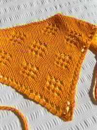 Image 2 of Knit lace bandana in orange