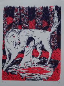 Image of Jen Tong: Creatures of Ghost Island: Wolf Girl (Silkscreen Print)