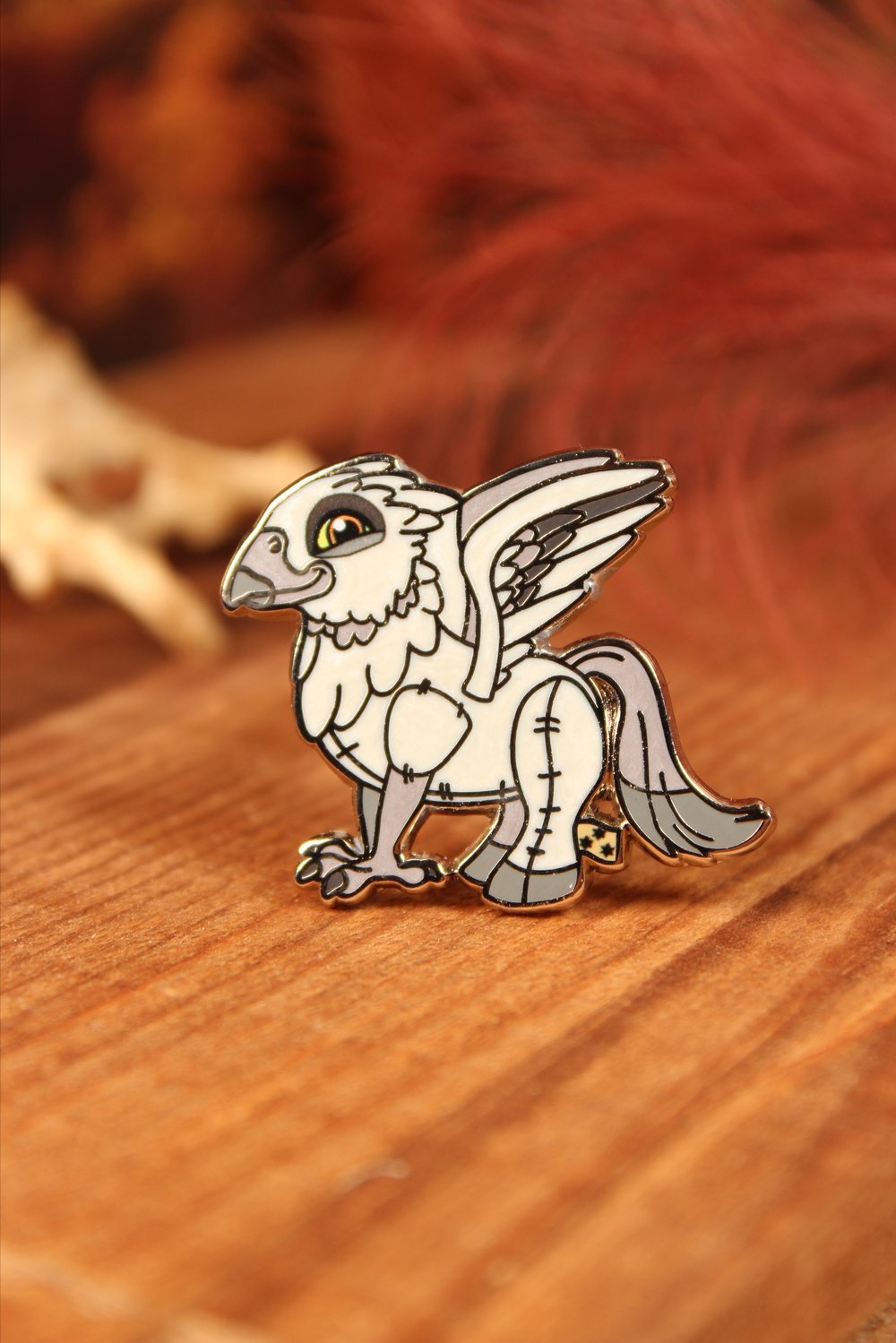 Image of Bloody Noble Chicken Plushie Pin Hippogryff