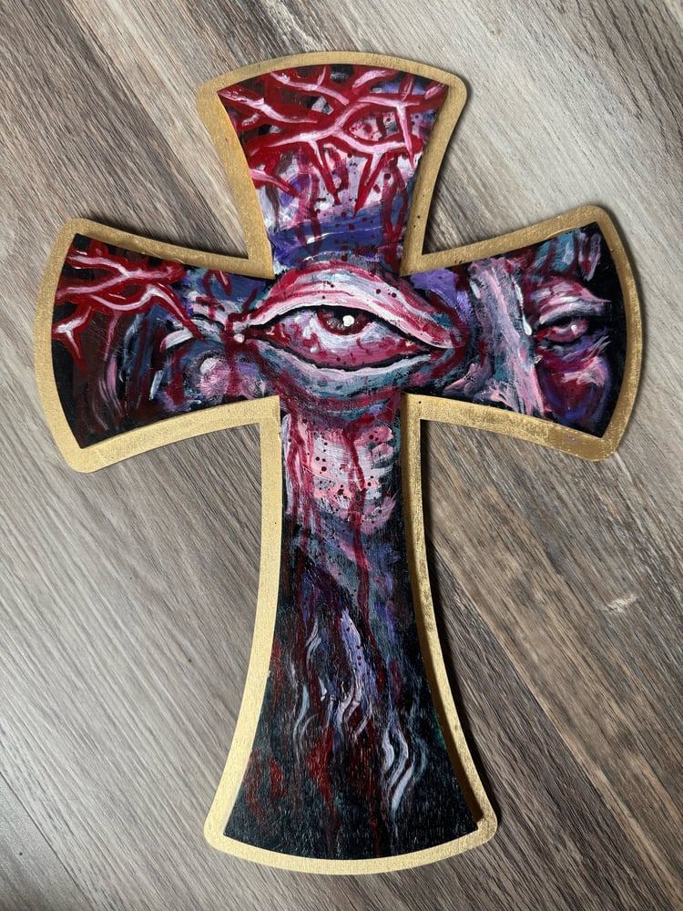 Image of Original Tim Lehi "Crucifix 63" Painting