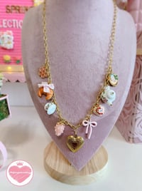 Image 2 of Gold Plated Coquette Tea Time Charm Necklace