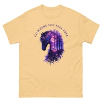 Image 7 of Go Where You Feel Free Horse Forest Unisex Classic Tee | Colorful Horse Graphic Shirt
