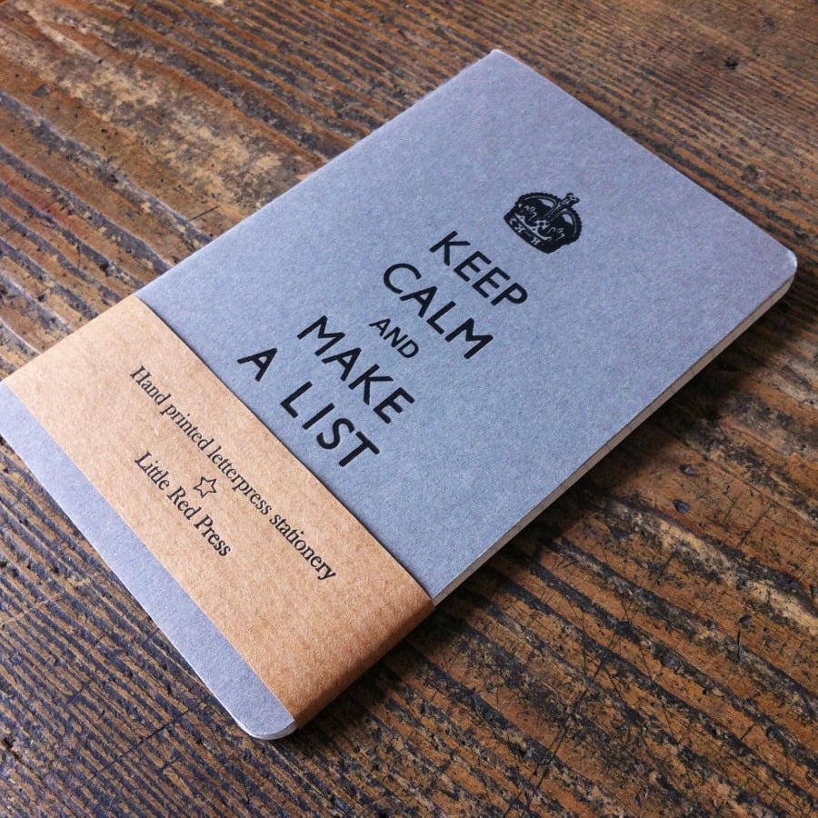 Image of Keep Calm And Make A List - moleskine pocket cahier (grey)