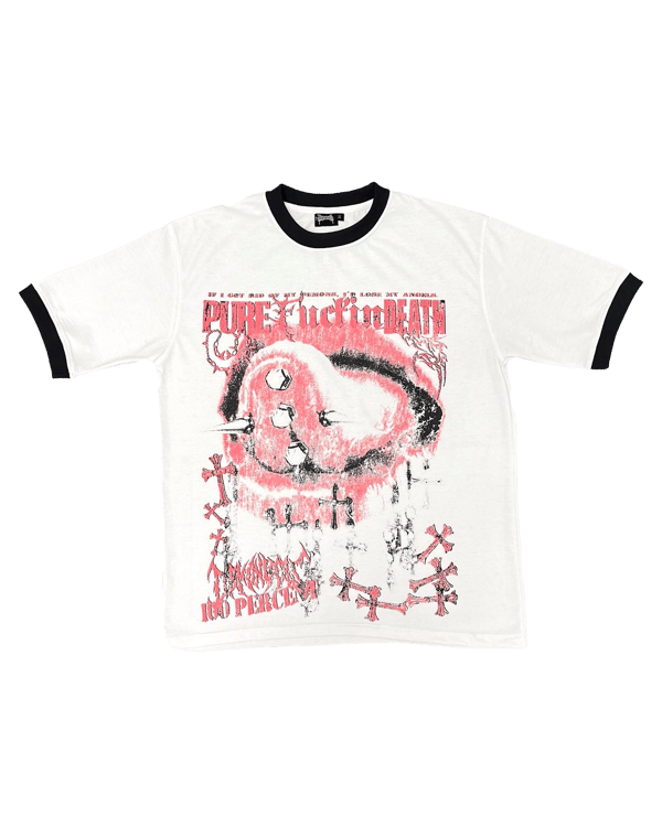 Image of PURE FUCKING DEATH RINGER TEE