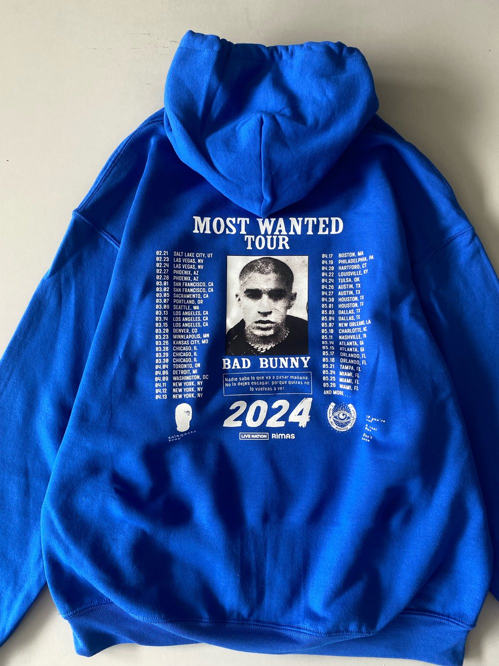 Image of MOST WANTED TOUR HOODIE ROYAL & BROWN 