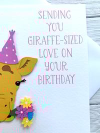 Image 3 of Handmade Giraffe Birthday Card - Cute Animal Birthday Card for All Ages