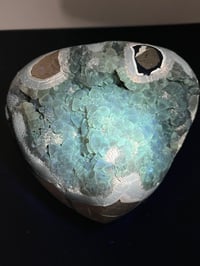 Image 6 of Septarian Nodule Polished Freeform With UV Calcite Inclusions| Madagascar #2893