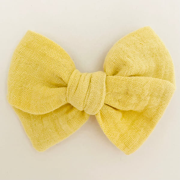 Image of Barrette Elise double gaze jaune doux