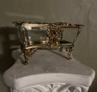 Image 2 of Grand coffre à bijoux reliquaire en cristal biseauté et bronze doré, fin XIXème s.