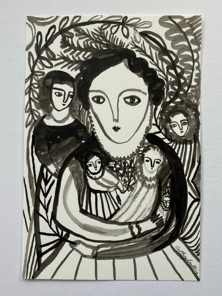 Image of A Busy Heart - ink drawing 
