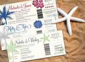 Image of Boarding Pass Wedding Invitations with detachable RSVP cards