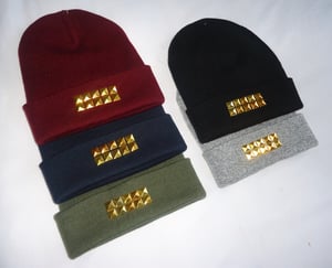 Image of Gold Studded Beanie Hat