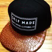 Image of Raw Caviar Brown Embossed Croc Print Bill Snapback