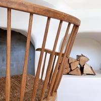 Image 2 of Fauteuil hêtre et paille 