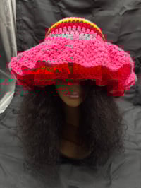 Image 1 of *CUSTOM* Double Brim Ruffle Bucket Hat
