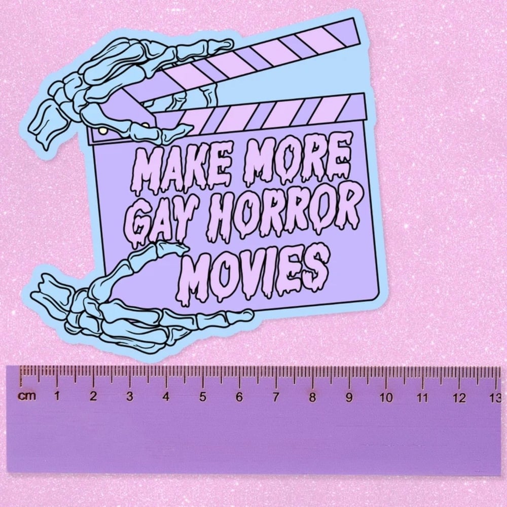 Image of Make More Gay Horror Movies Large Vinyl Sticker