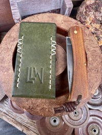 Image 4 of Small leather knife slip (olive)