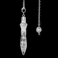 Image 1 of Natural Gem Stone Crystals Pendulum Egyptian Cone Clear Quartz Pendulums for Dowsing Divination Reik