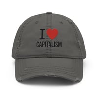 Image 2 of I love capitalism Embroidery Distressed Dad Hat