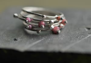 Image of Pink Whitehearts Stacking Rings (set of 6)