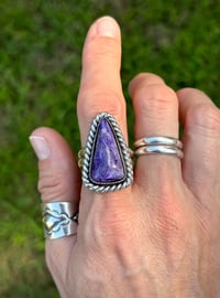 Image 2 of Purple Charoite Heavy Twist Ring 