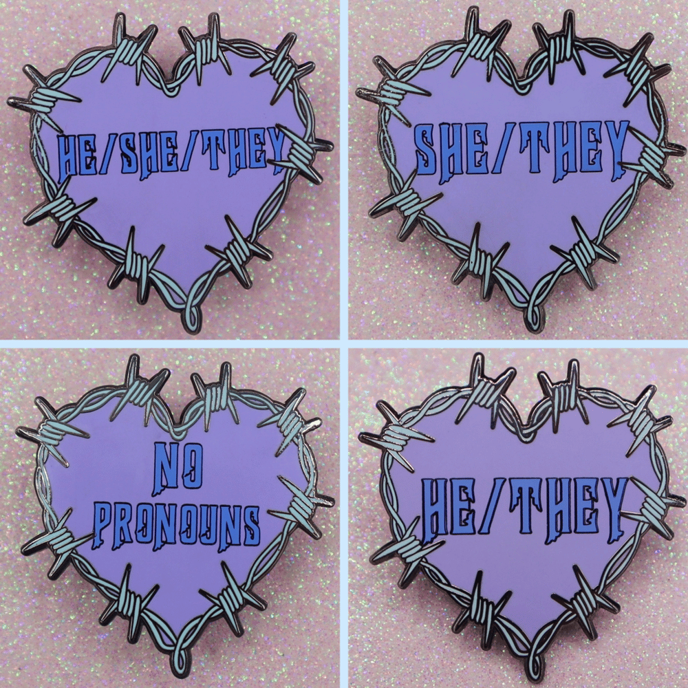 Image of Pronoun Enamel Pins