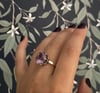 Incroyable bague solitaire du XIXème siècle, poinçon sanglier et améthyste, Taille 55