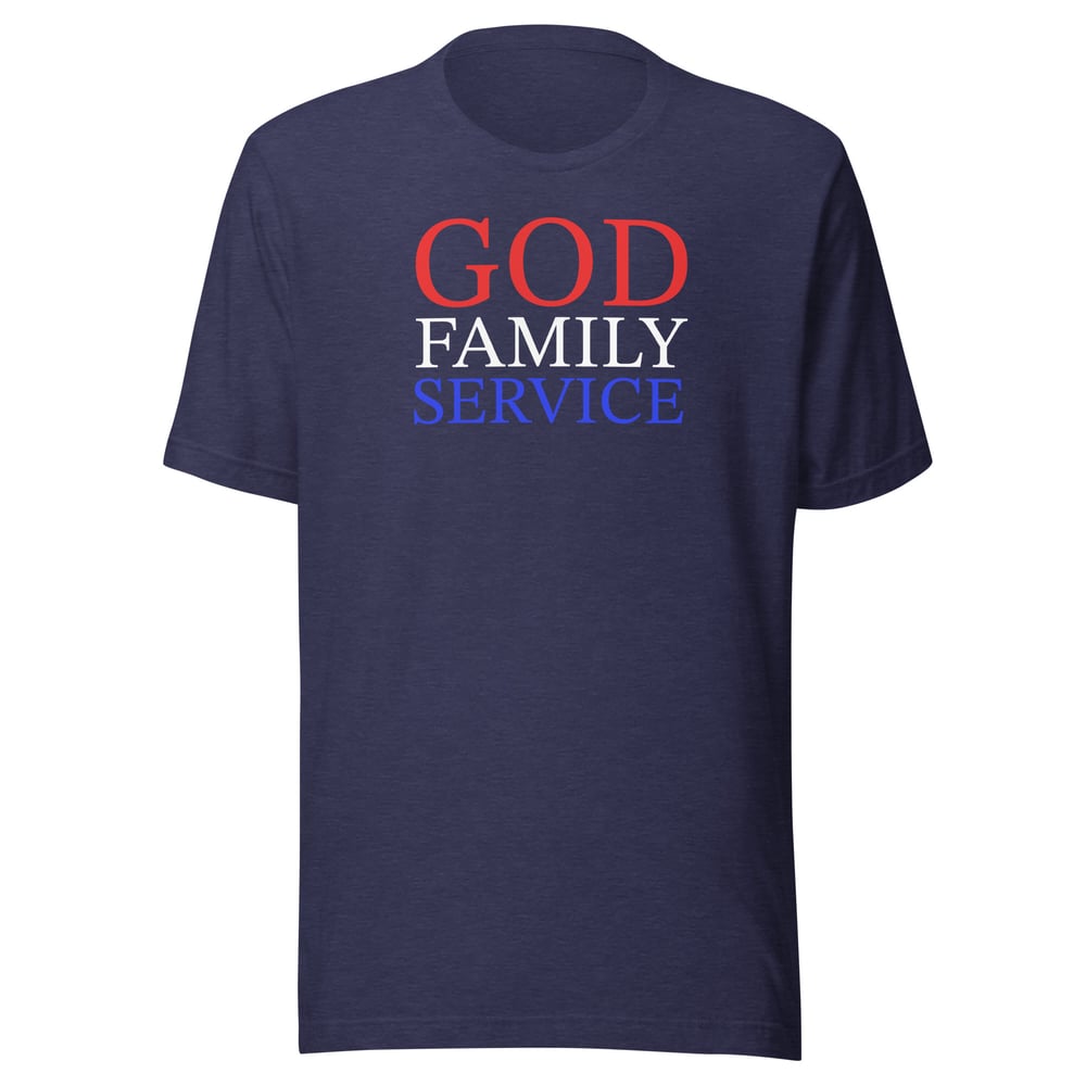 Image of “God, Family, Service” Unisex t-shirt