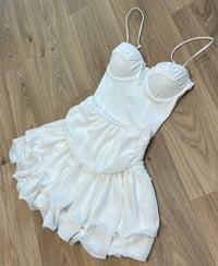 Image 1 of White frill rara skort