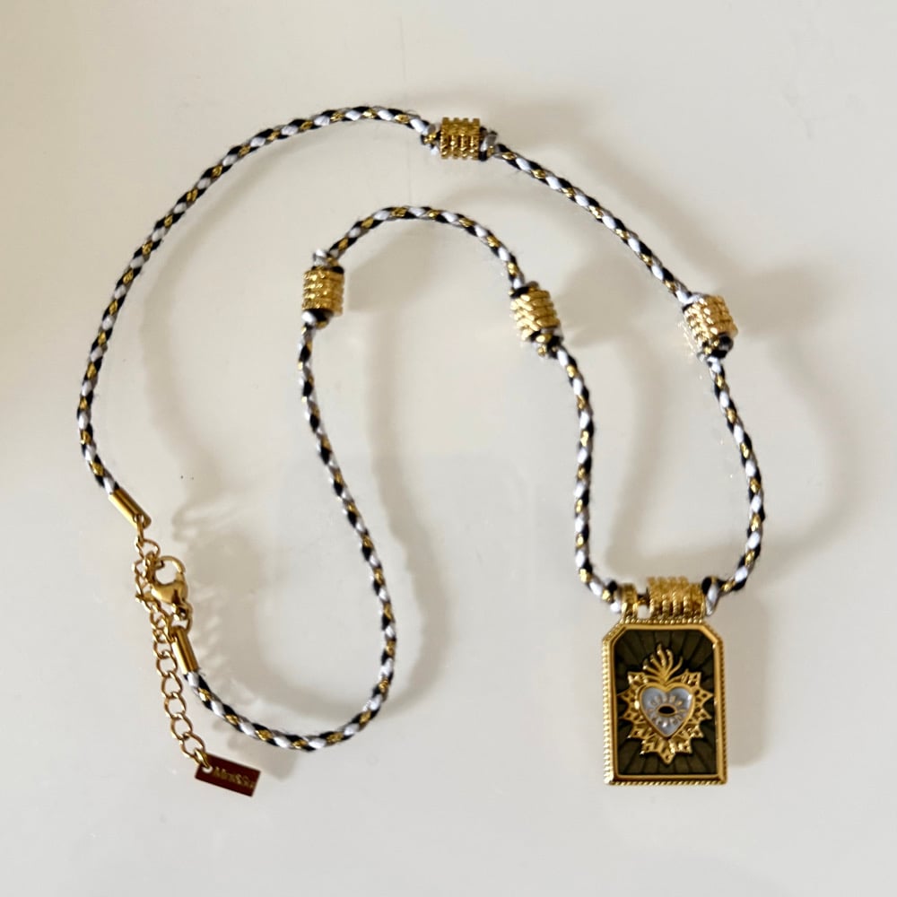 Image of COLLANA PIASTRINA CUORE SACRO