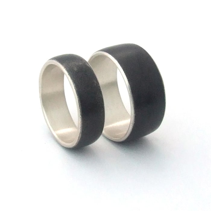 Image of Forged Stainless Steel Wedding Set