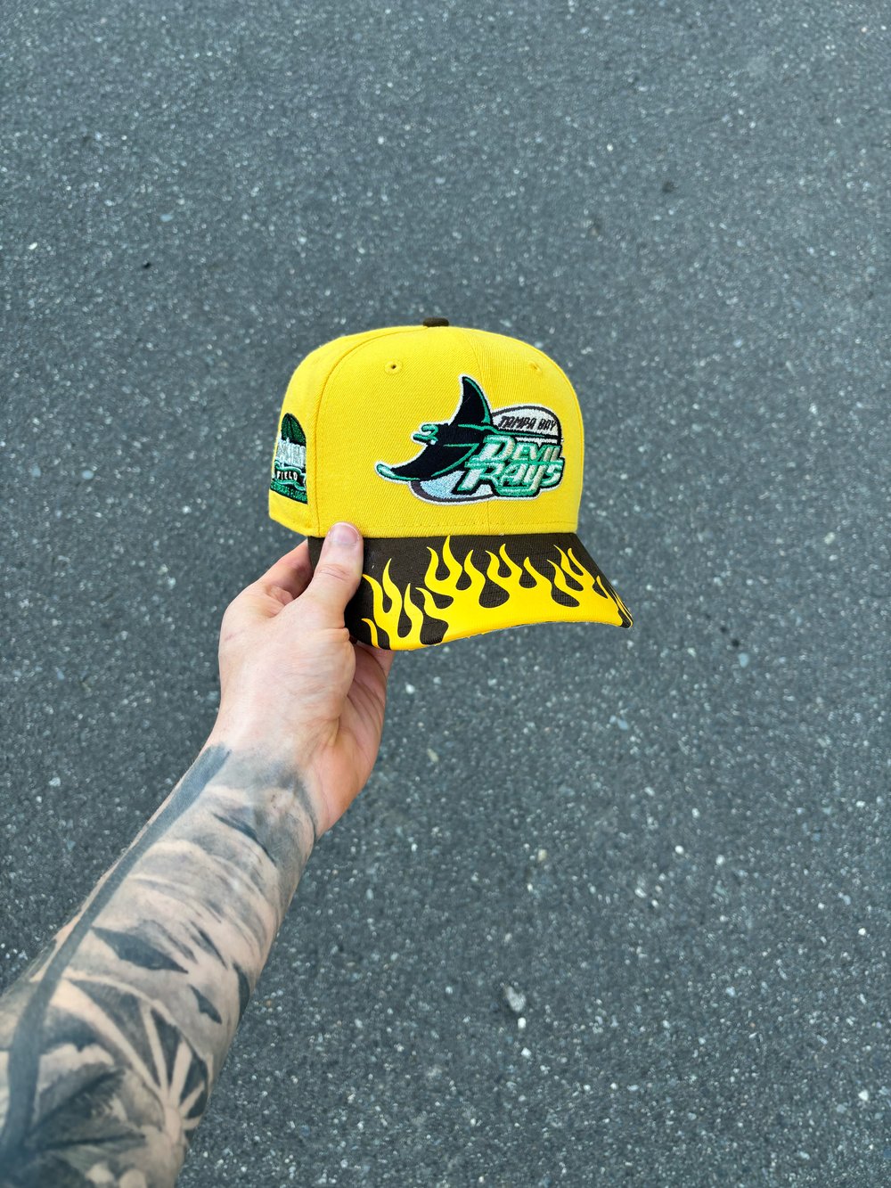 Image of MULTI TONE RACE DAY TAMPA BAY DEVIL RAYS CUSTOM FITTED CAP