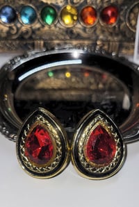 Image 1 of Ruby Red Tear Drop Earrings
