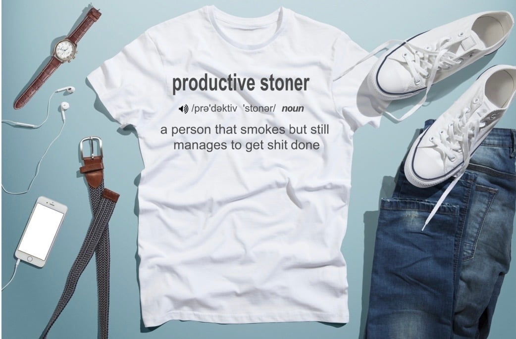 Image of Productive stoner Tshirt (Black & White color options)