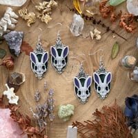 Image 2 of Clay Rabbit Skull Earrings