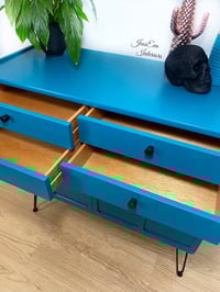 Image 3 of Mid Century Modern Retro MCM Vintage NATHAN SQUARES SIDEBOARD on hairpin legs.