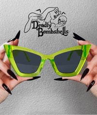 Deadly Bombshell- Neon Green Cat Eye Sunglasses