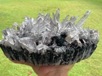 Image 3 of Laser Quartz Cluster In A Bed Of Hematite #1808