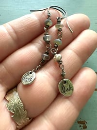 Image 4 of boulder opal sterling silver charm earrings