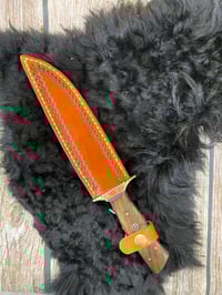 Image 2 of Damascus knife with walnut handle 