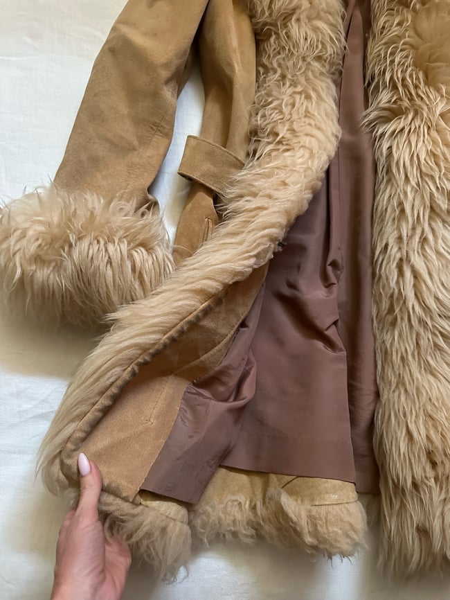 late 60s suede and sheepskin coat 