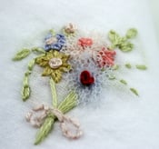 Image of Woman handembroidered handkerchief : Bouquet