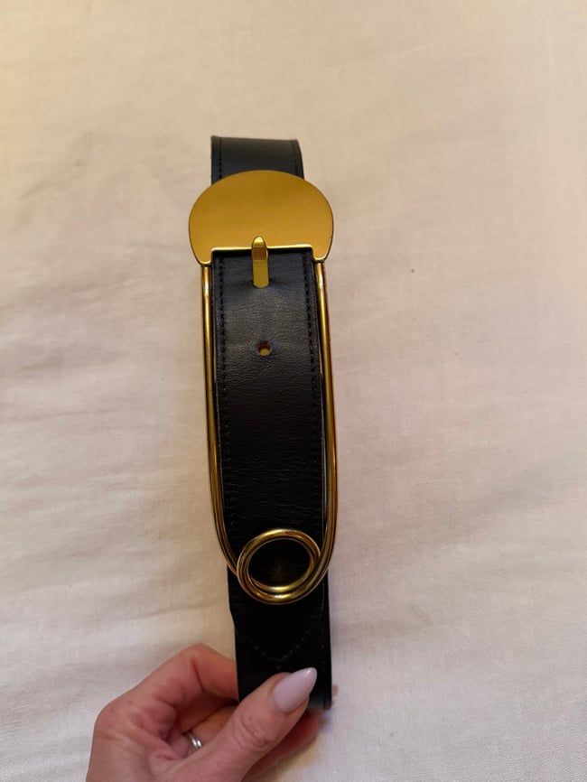 rare 70s brass safety pin punk belt 