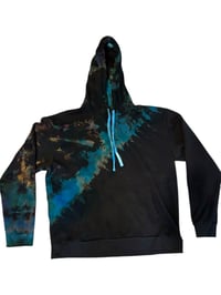 Image of XL Blue Half Reverse Pullover Hoodie