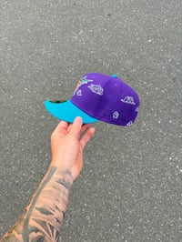 Image 2 of MULTI TONE  PURPLE FLORIDA MARLINS CUSTOM FITTED CAP