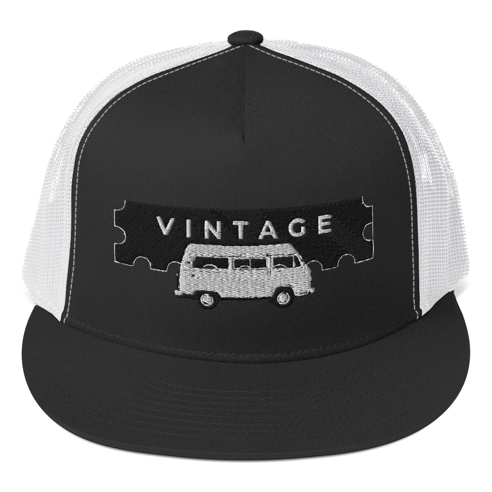 LTC VINTAGE COUTURE TRUCKER CAP (BLK/WHT LOGO)